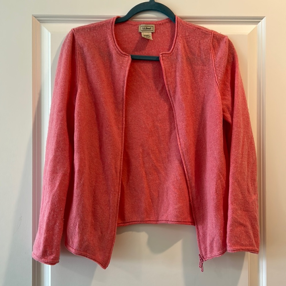Llbean cashmere zipper cardigan